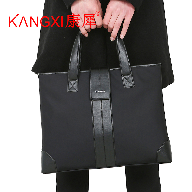 恒诚康犀kangxi男士商务工作包手提单肩斜跨包休闲防水公文出差包