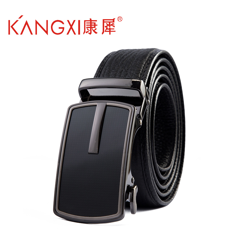康犀kangxi真皮皮带自动扣式男士商务休闲腰带头层牛皮百搭中青年