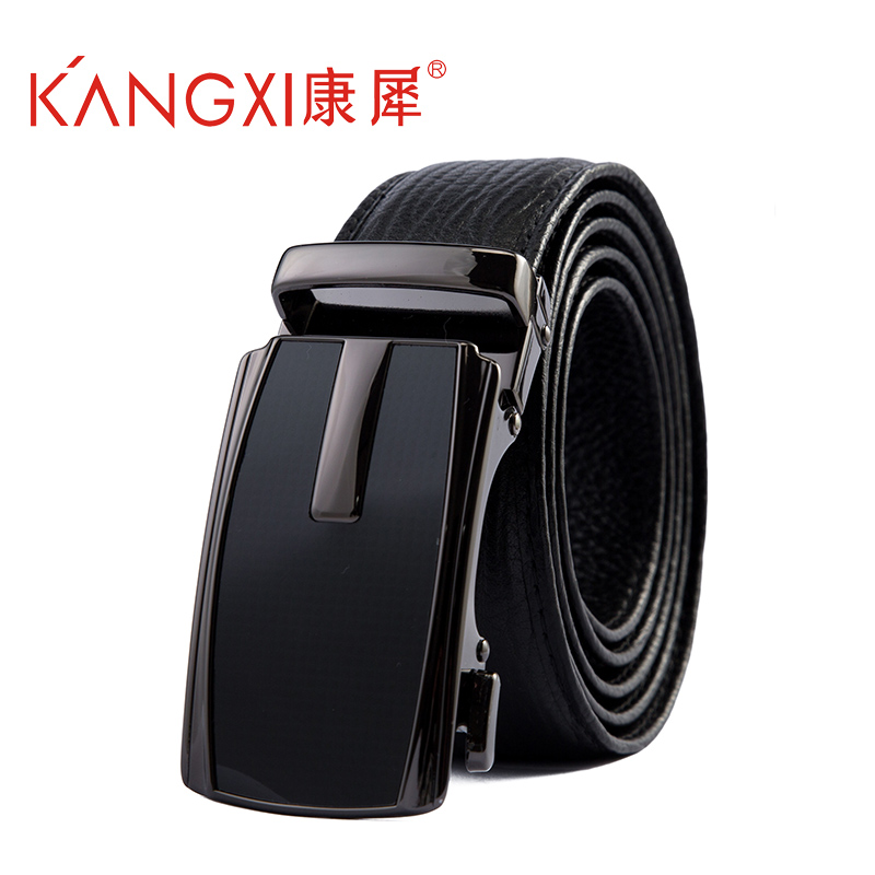 康犀kangxi中青年头层牛皮商务休闲裤腰带真皮男士自动扣式皮带男