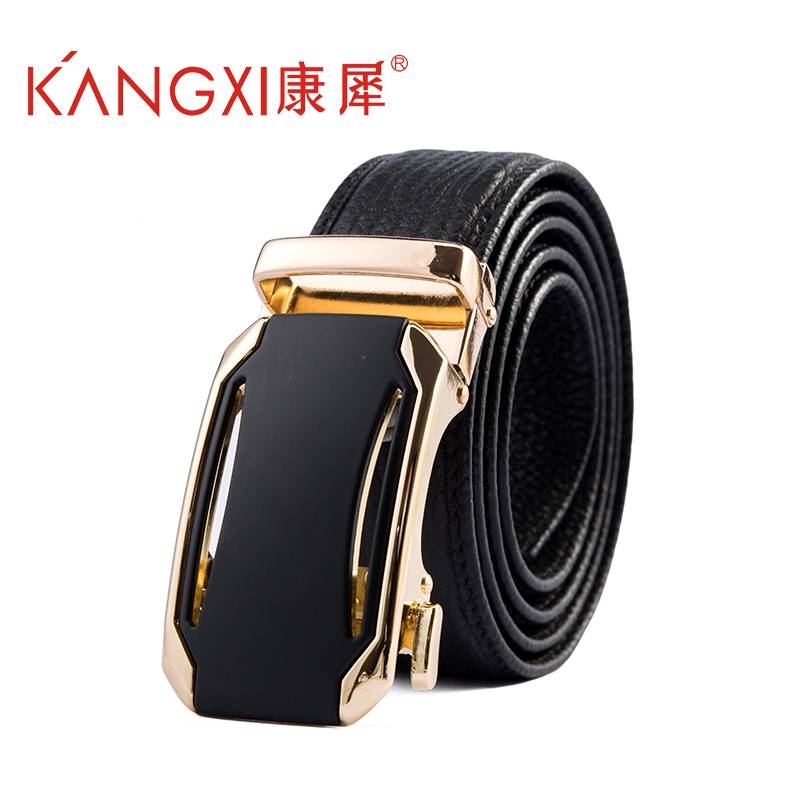 康犀kangxi商务皮带中青年休闲头层牛皮自动扣式男士腰带百搭经典