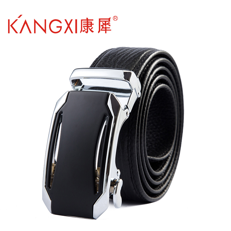 康犀kangxi纯牛皮双面皮带商务休闲男士腰带中青年自动扣式裤带
