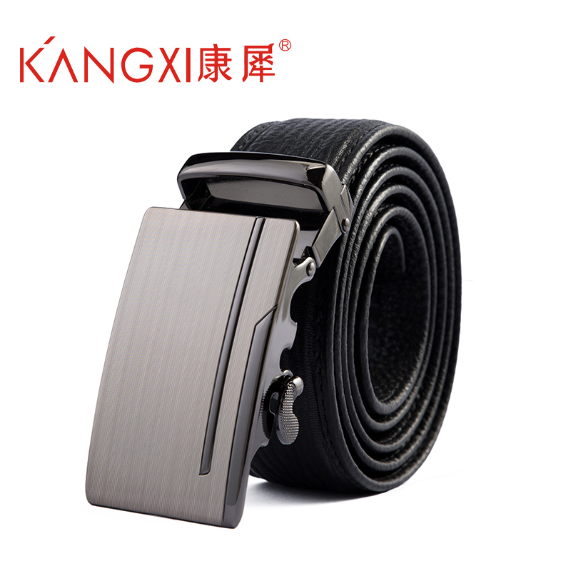 康犀kangxi男士皮带真皮自动扣腰带男纯牛皮时尚简约男式裤带青年