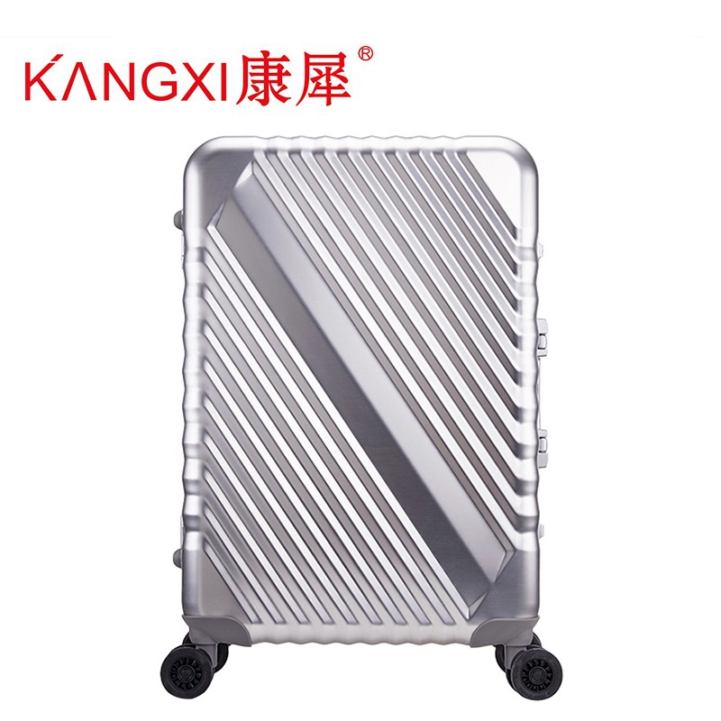 kangxi康犀铝合金旅行箱拉杆箱20吋便携登机24吋29吋容量托运银白色